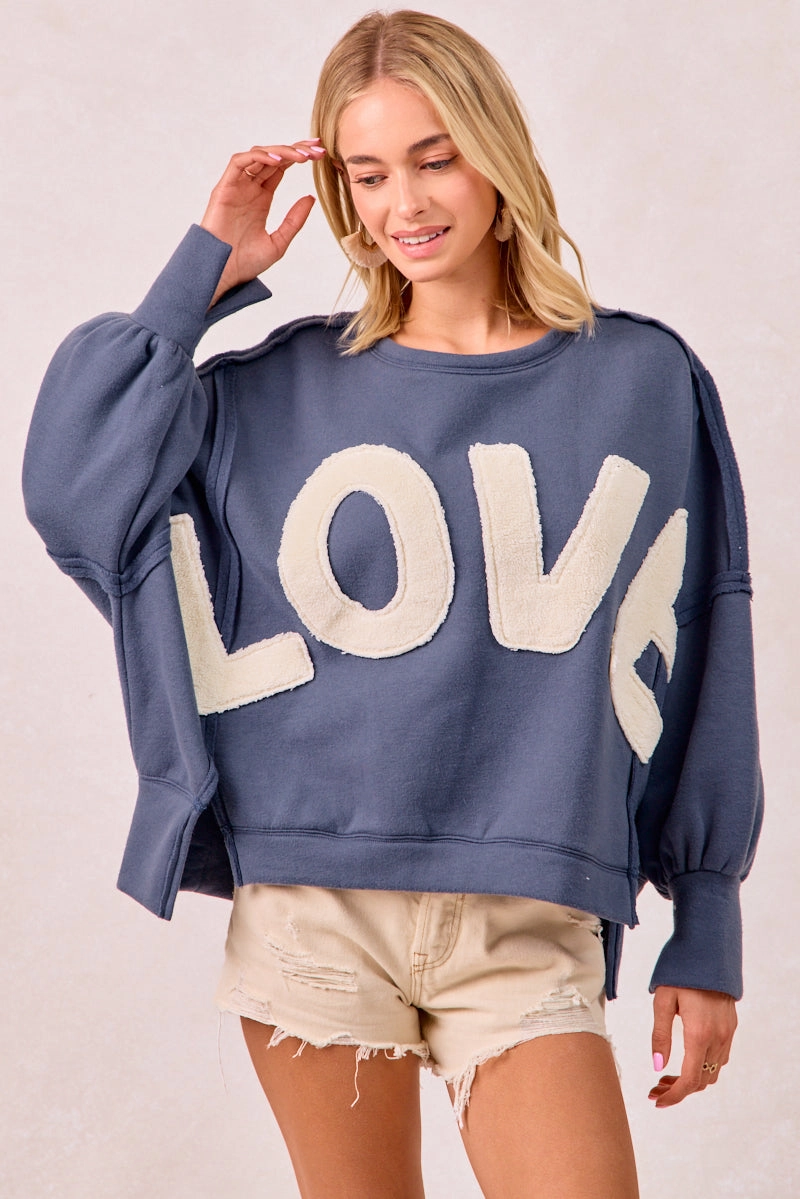 3-In-1 Set IT3426R-10 | LOVE PATCHWORK FLEECE SWEATSHIRT