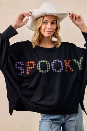 IT3426S-24 | HALLOWEEN THEME SPOOKY LETTER TOP Statement Outerwear