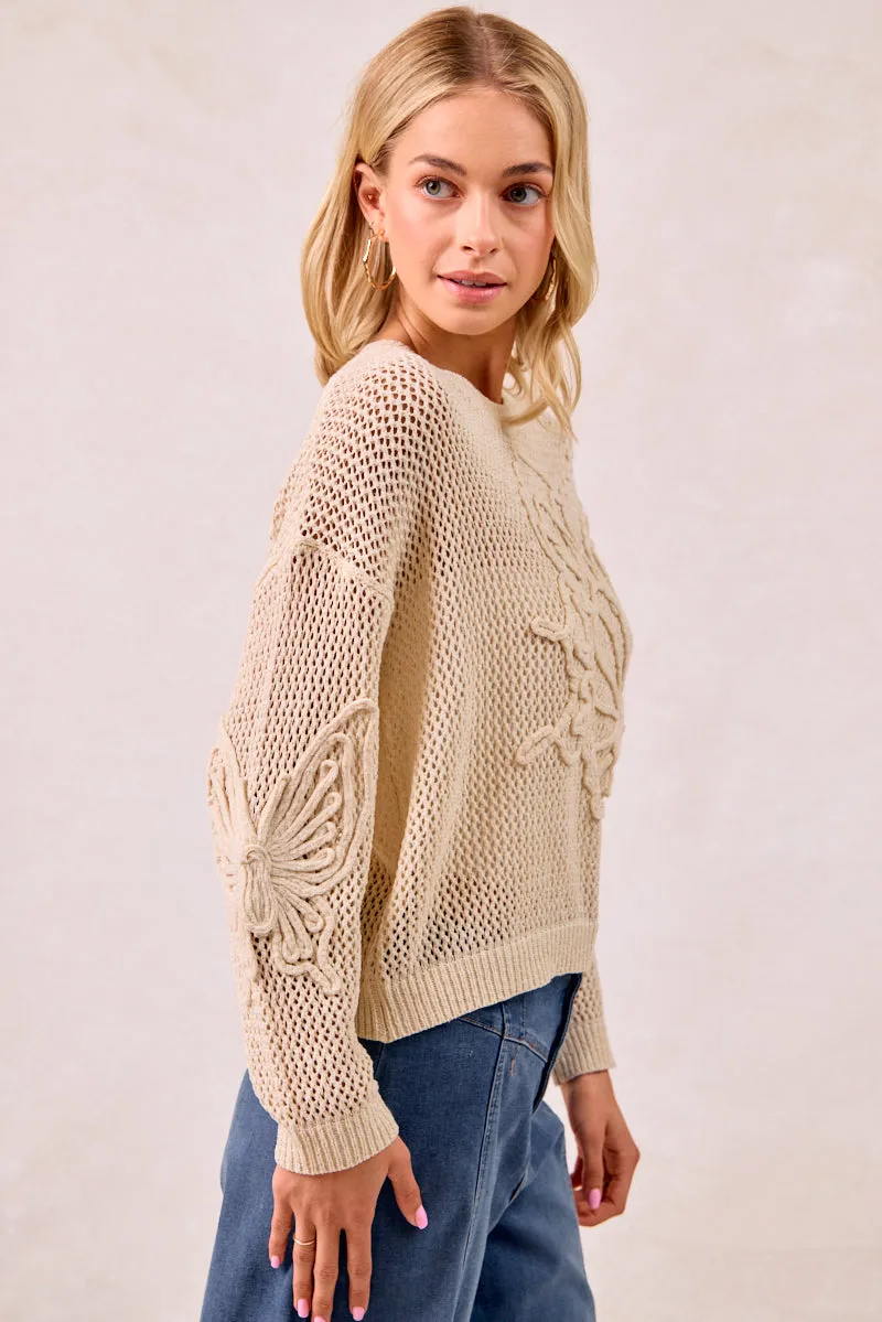 IT3750-01 | FLOWER THREAD EMBROIDERED POINTELEE TOP Weekday Street Look