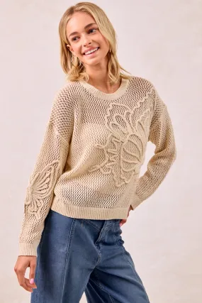 IT3750-01 | FLOWER THREAD EMBROIDERED POINTELEE TOP Sporty Fit