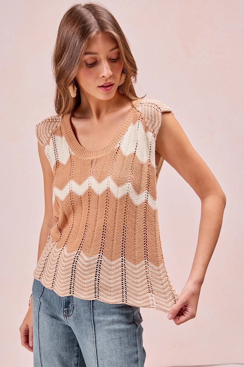 IT3869S-01P | TEXTURED KNIT SLEEVELESS TOP Cold Weather