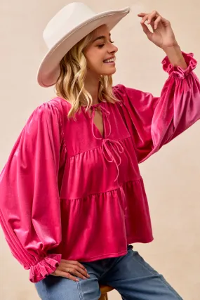 IT4450H-05 | CHRISTMAS THEME VELVET BOW TIED TOP Layer Comfort