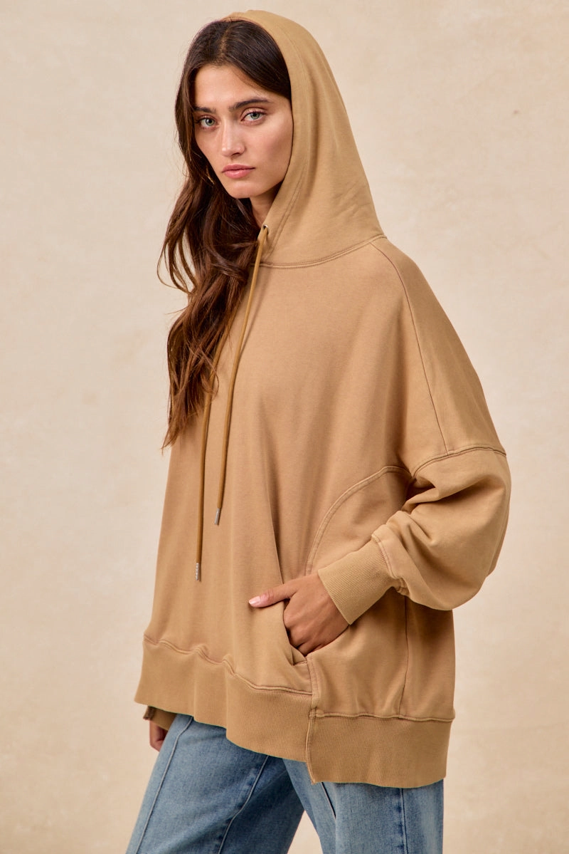 IT4609G-02 | WASHED FRENCH TERRY OVERSIZED HOODIE Adjustable Fit