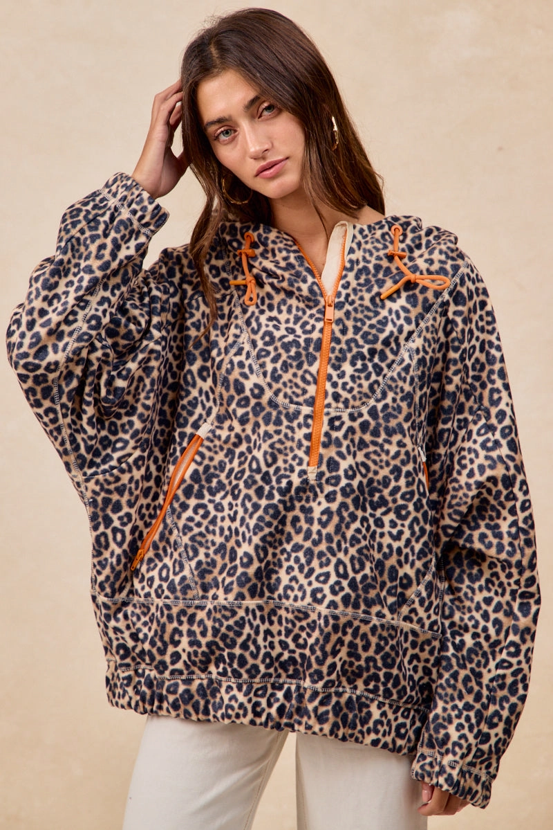 Organic Cotton Durable Design IT4610G-02 | LEOPARD STITCH OVERSIZED BRUSHED TEXTURE JACKET