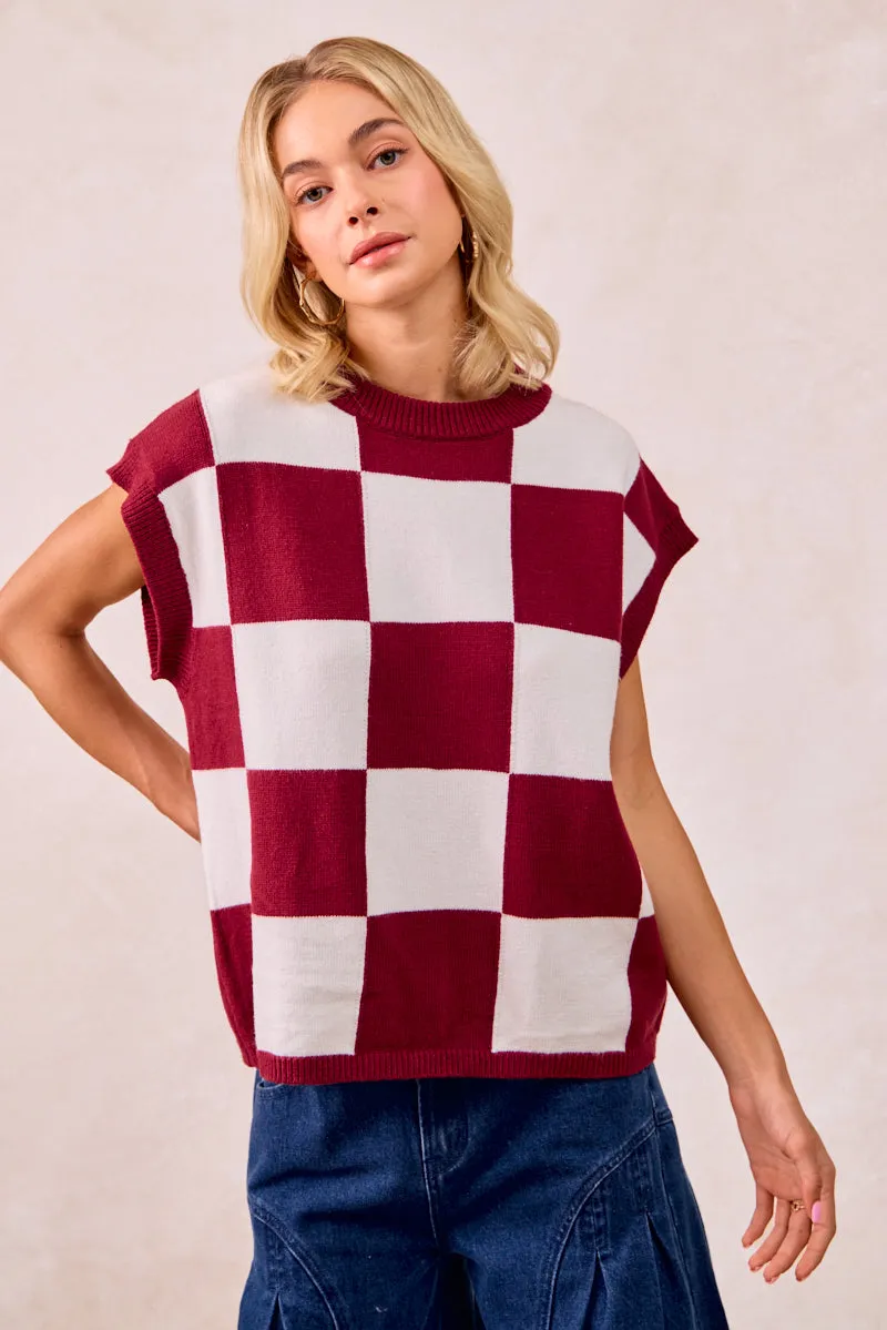 Rain Guard IT4630-01 | CHECKER DROP SHOULDER SWEATER TOP