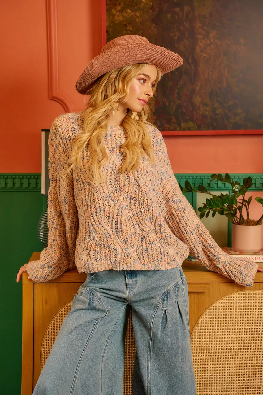 Modern Minimal IT4699S-01 | TEXTURED MULTI COLORS SWEATER TOP RELAXED FIT