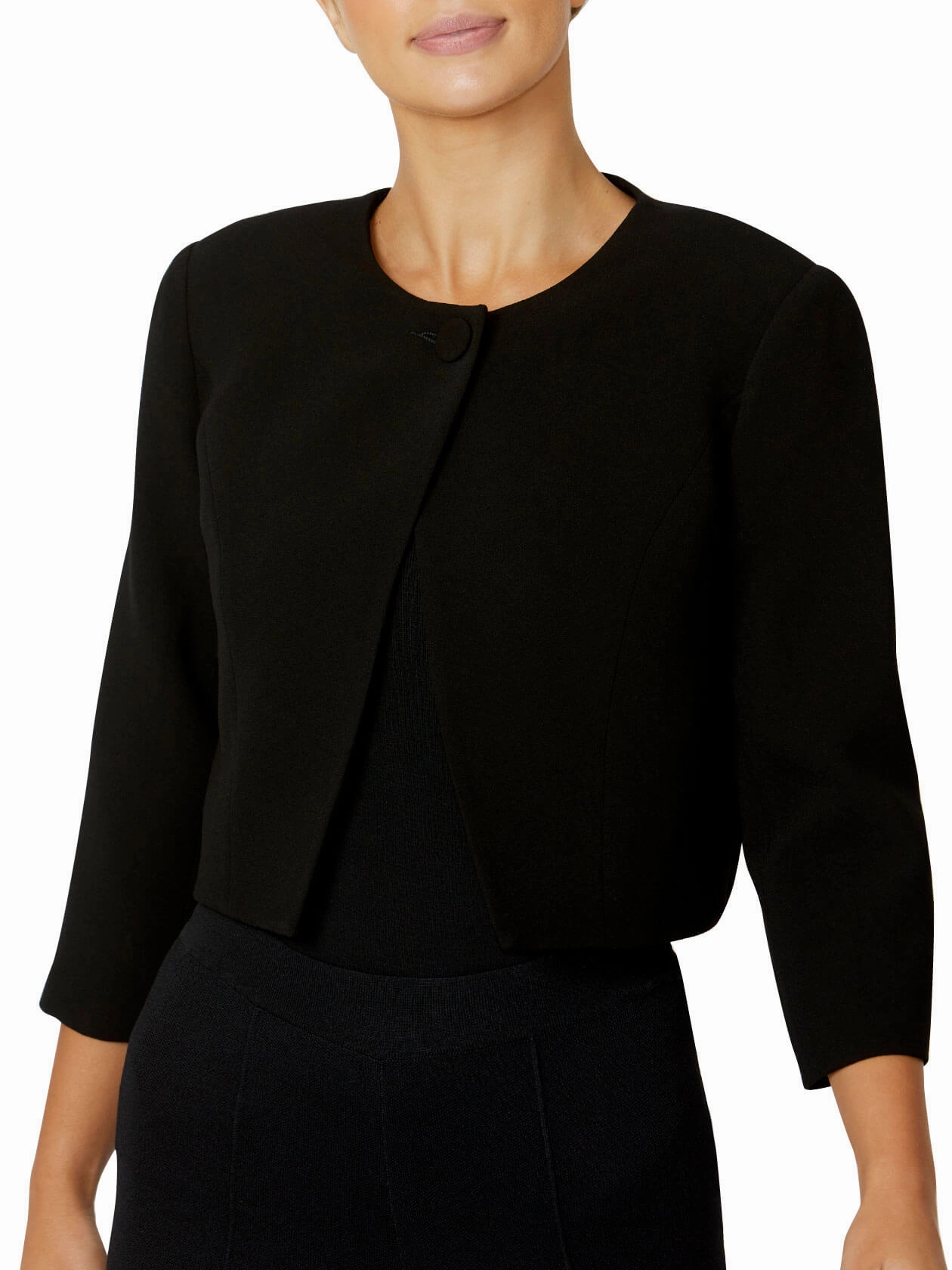 Practical Coat Jackie Black Single Button Jacket