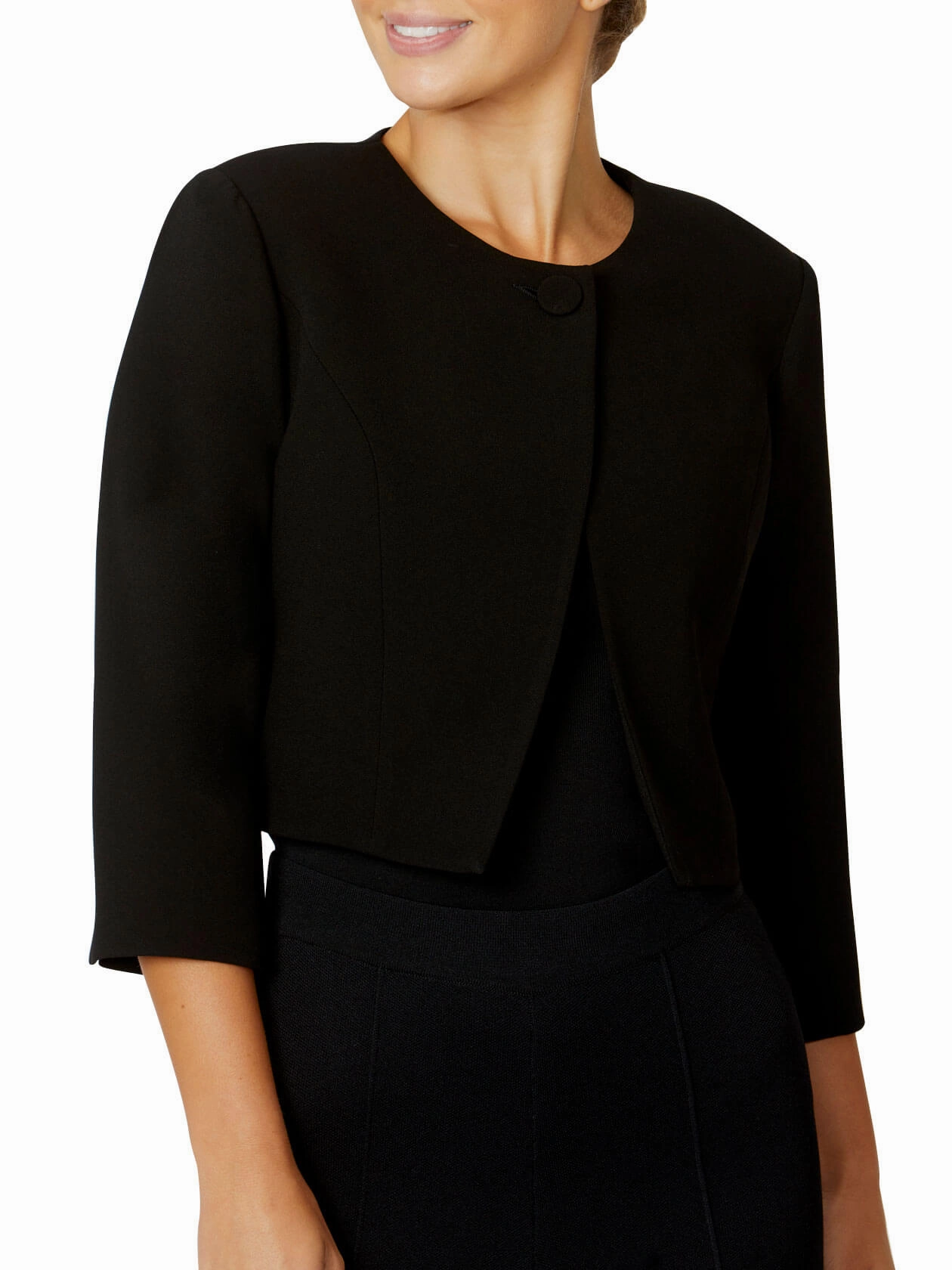 Jackie Black Single Button Jacket Sharp Style