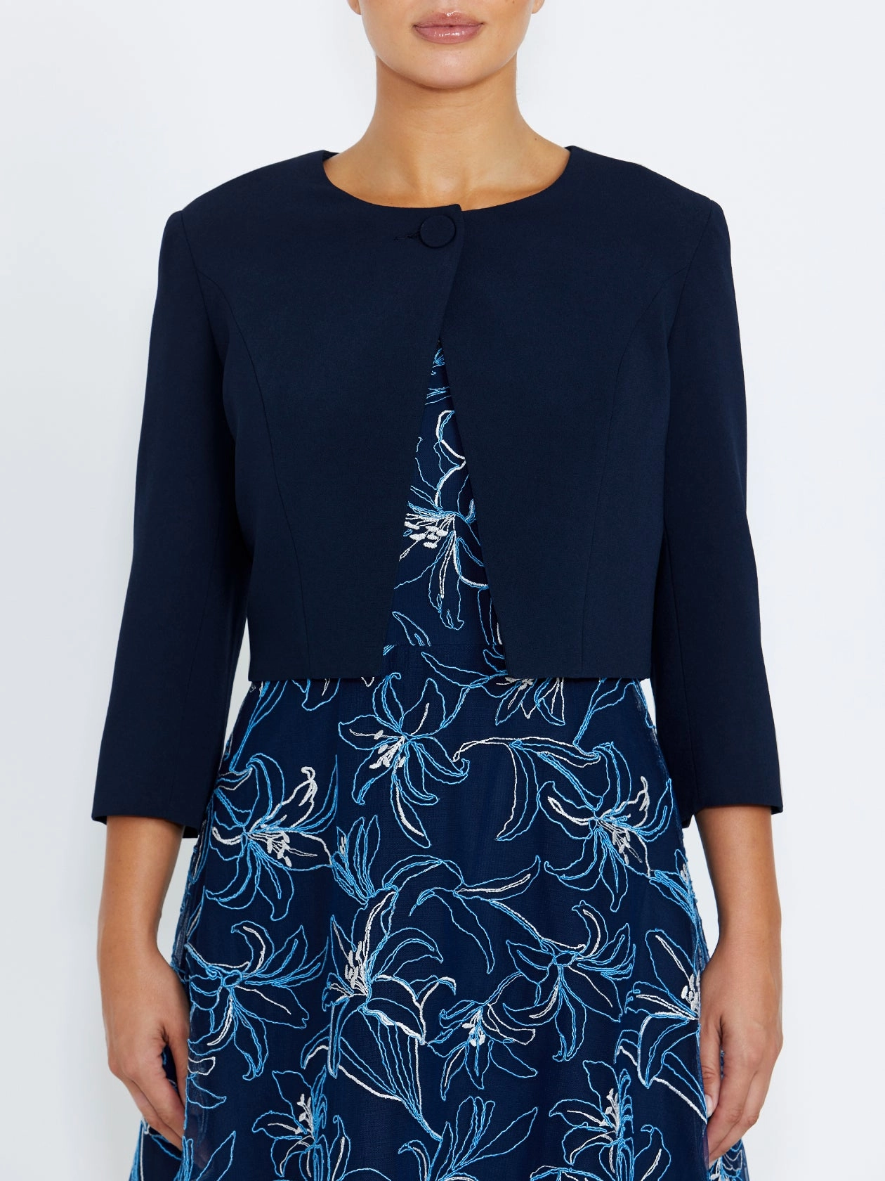 Outerwear Collection Jackie Navy Single Button Jacket