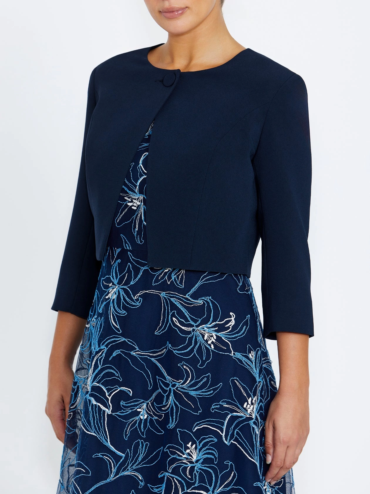 Jackie Navy Single Button Jacket Winter Chic Wear