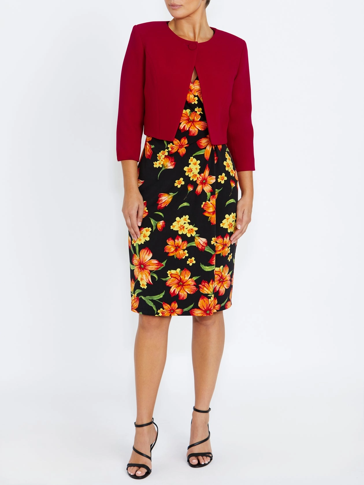 Jackie Red Cropped Jacket Relaxed Style