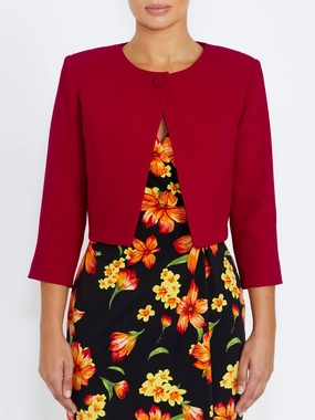 Insulated Coat Jackie Red Cropped Jacket