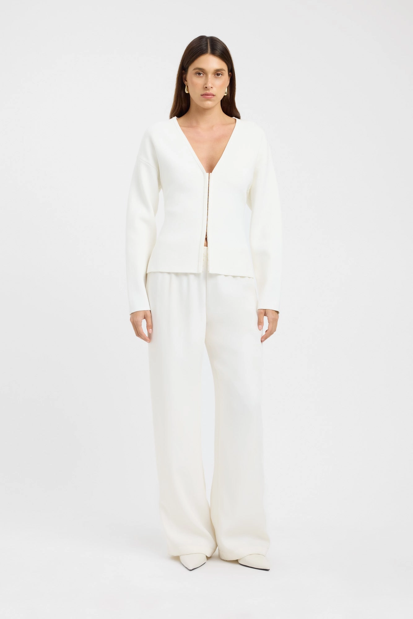 outer wear short front long back Jasper Hook Top