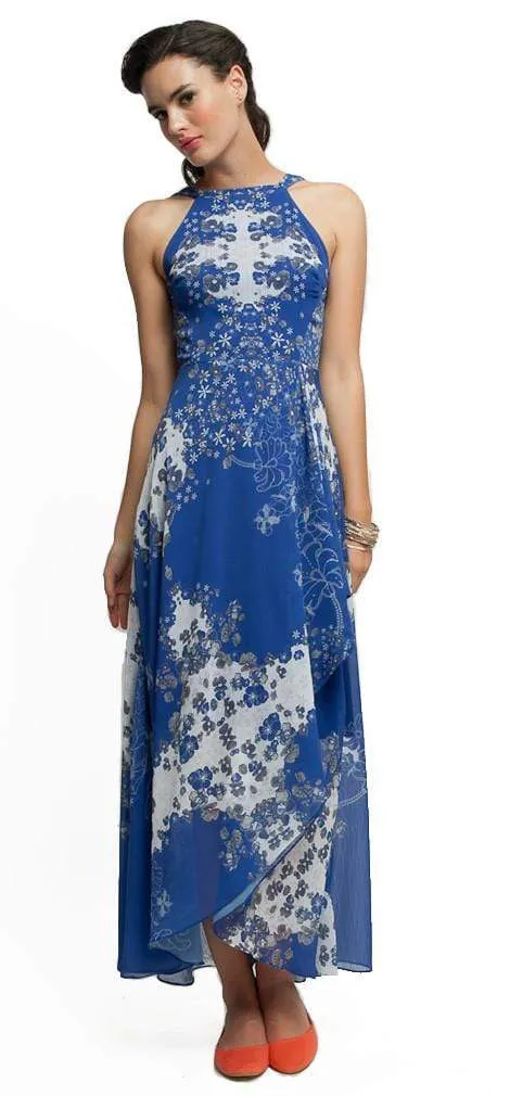 Relaxed fit formal wear french chic Jenine Dress - Caspian Sea