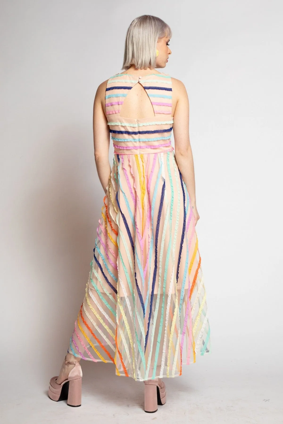 Jennie Dress - Rainbow Stripe Tailored Lines