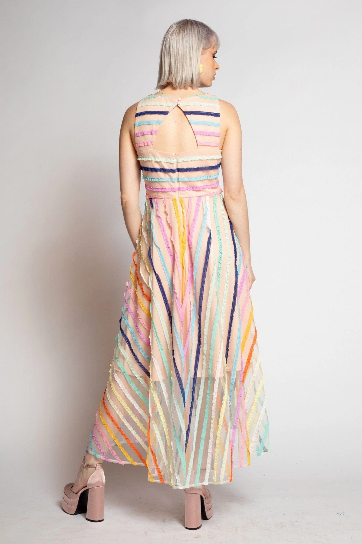 Jennie Dress - Rainbow Stripe Tailored Lines