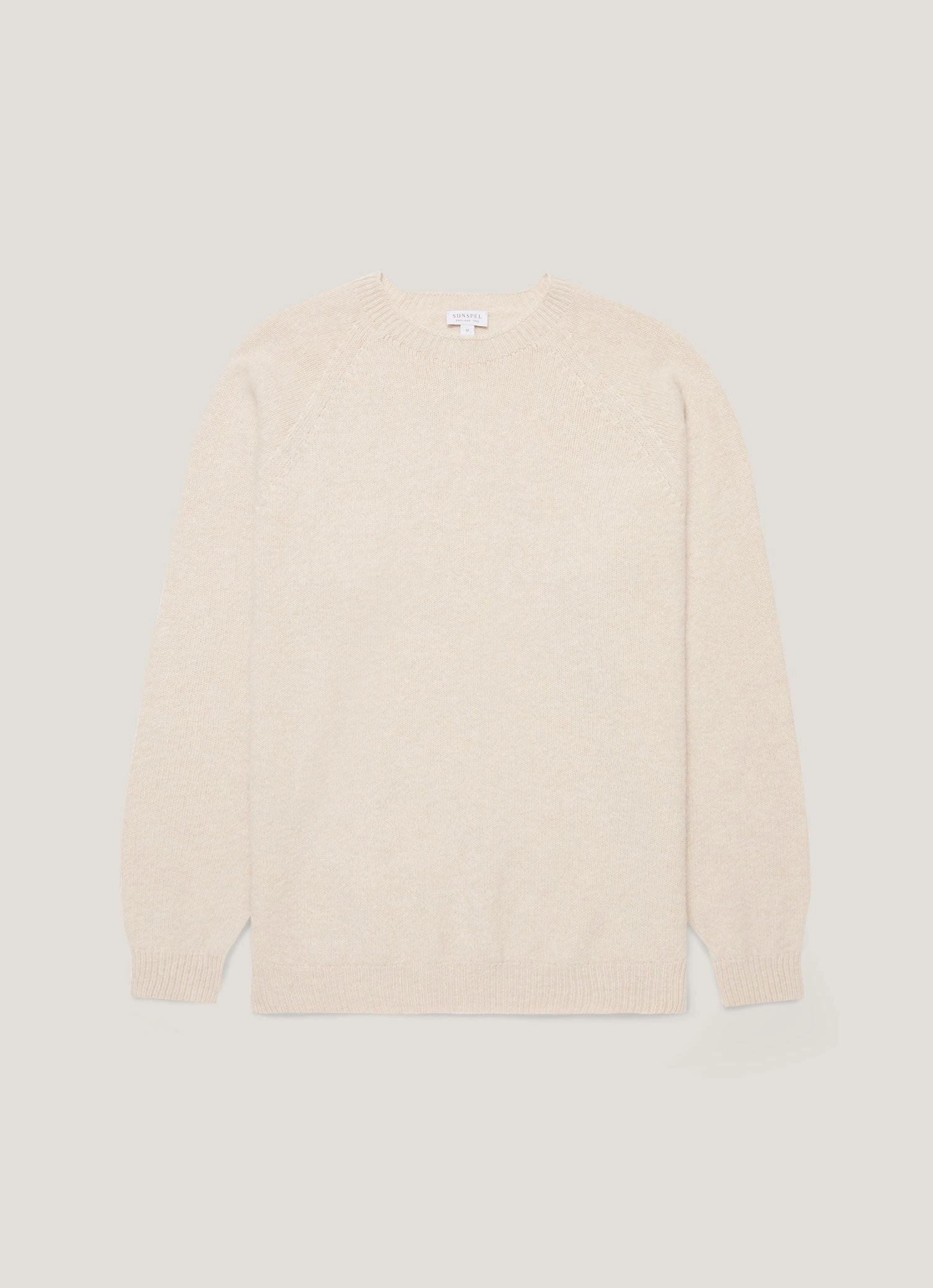 Men's Lambswool Crew Neck Jumper in Oatmeal Melange Cozy wool jumper Comfortable knit pullover