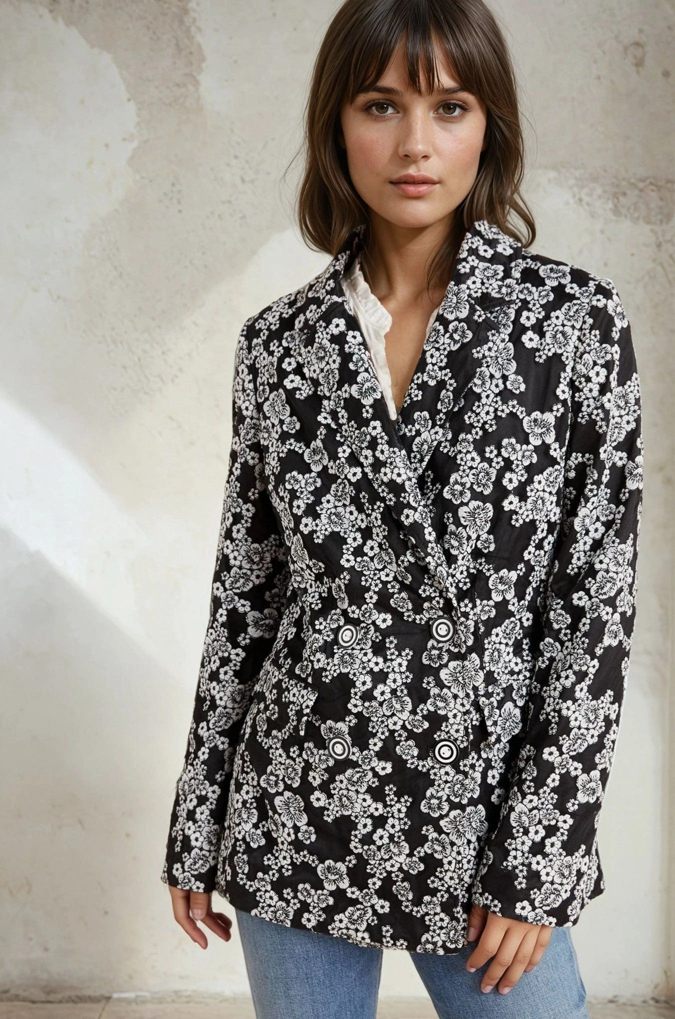 Kylie Floral Blazer wine party