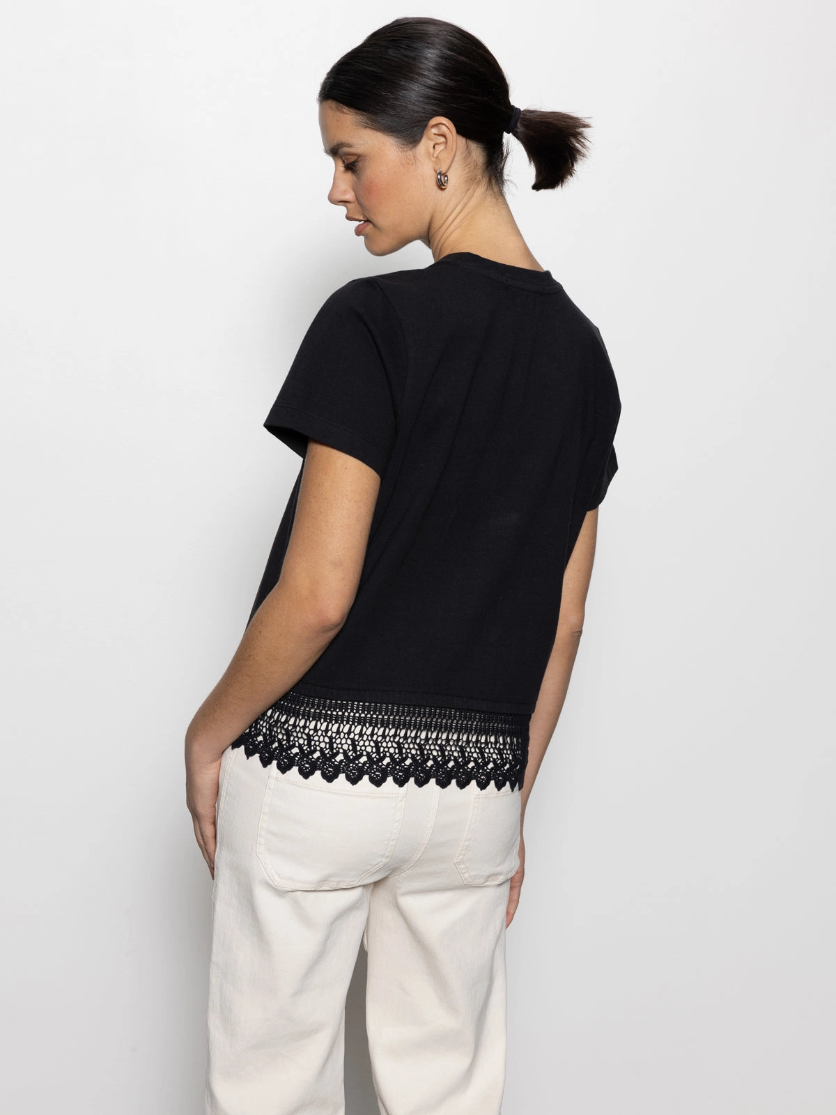 Lace Remix Perfect Tee Black Trendy Draping