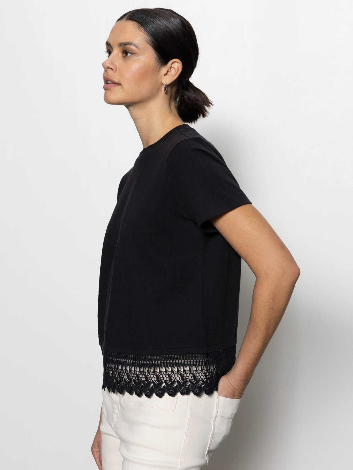 Lace Remix Perfect Tee Black Trendy Draping