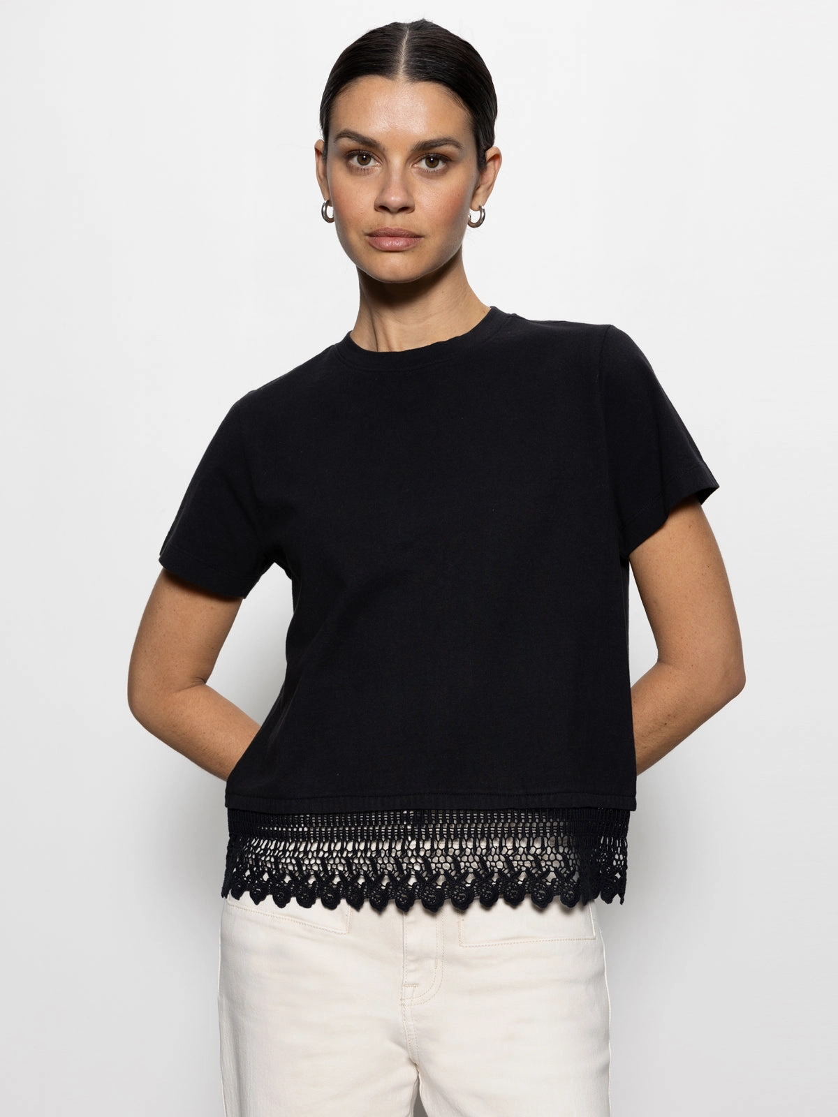 Lace Remix Perfect Tee Black Trendy Draping