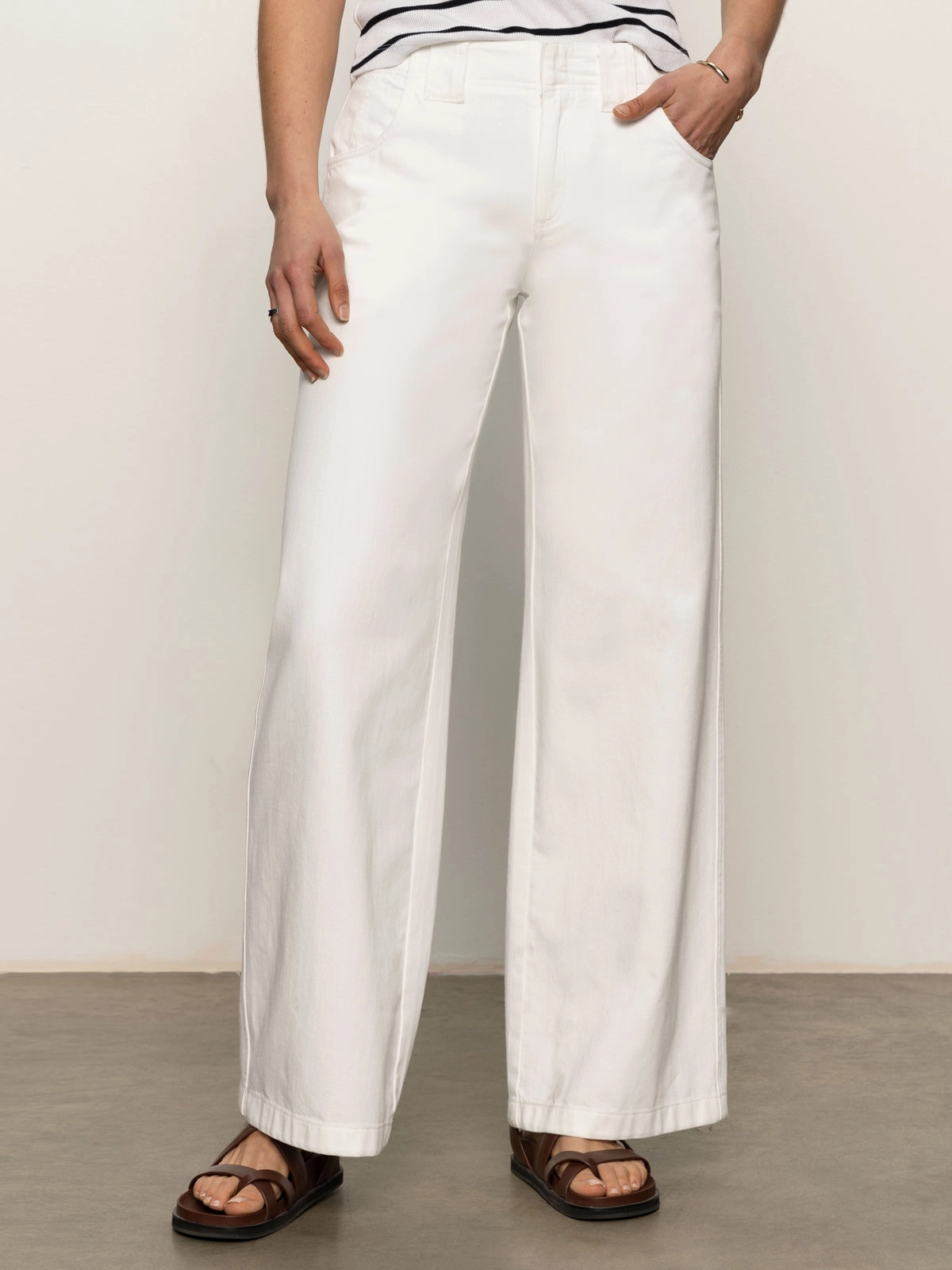 Soft Touch Arden Wide Leg Jeans Brilliant White