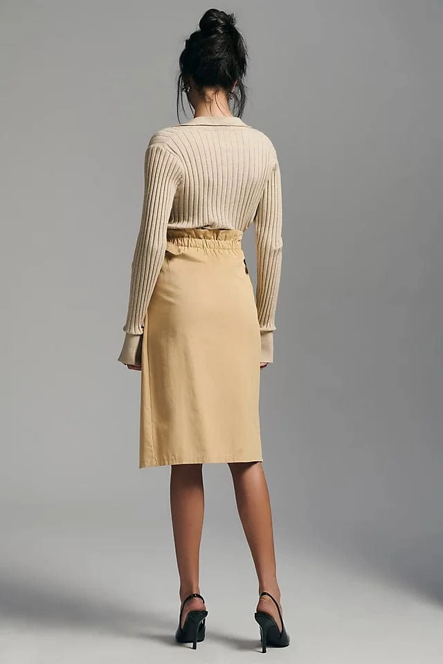 Laidback Look Trouser Wrap Skirt - Khaki
