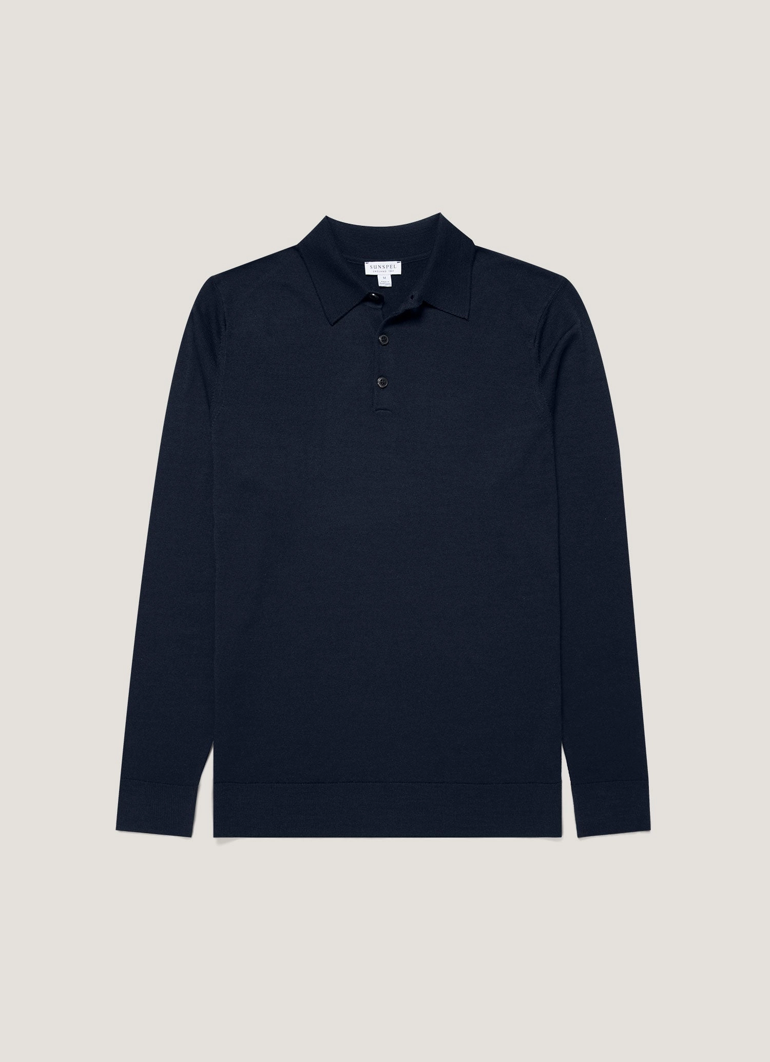 Men's Extra-Fine Merino Polo Shirt in Navy Practical winter layer Slim fit knit top