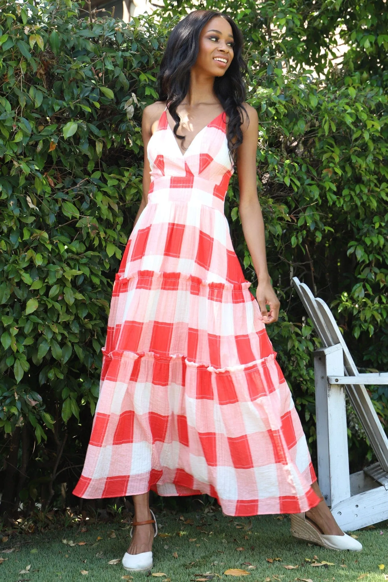 Lavender Mist Yama Dress - Picnic Plaid