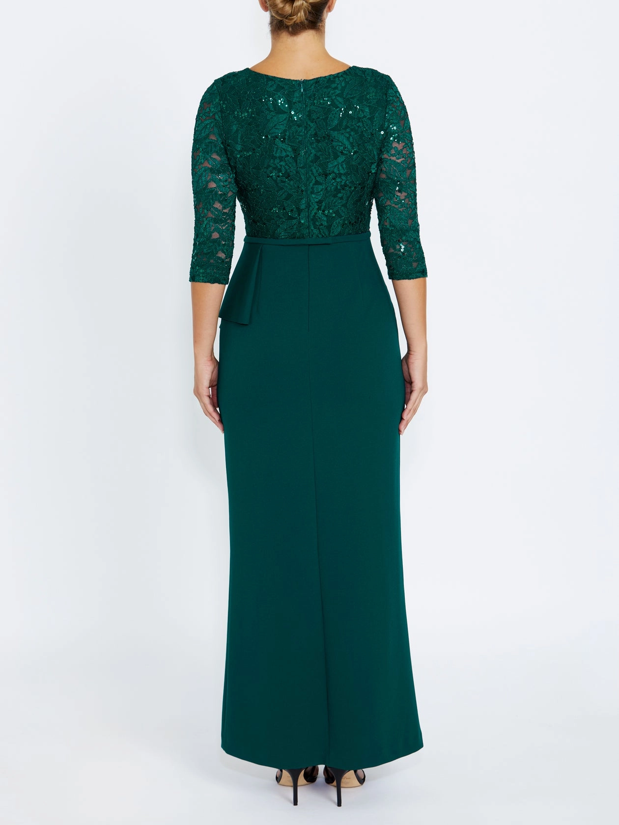 Layered Collar Lyndal Evergreen Gown