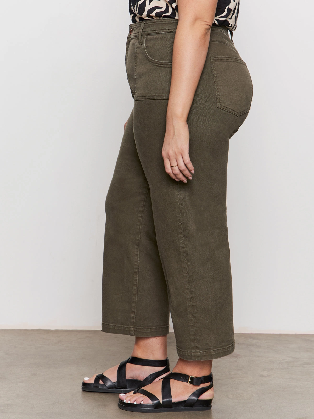 League Crop Jeans Fatigue Extended Sizing Style Basic