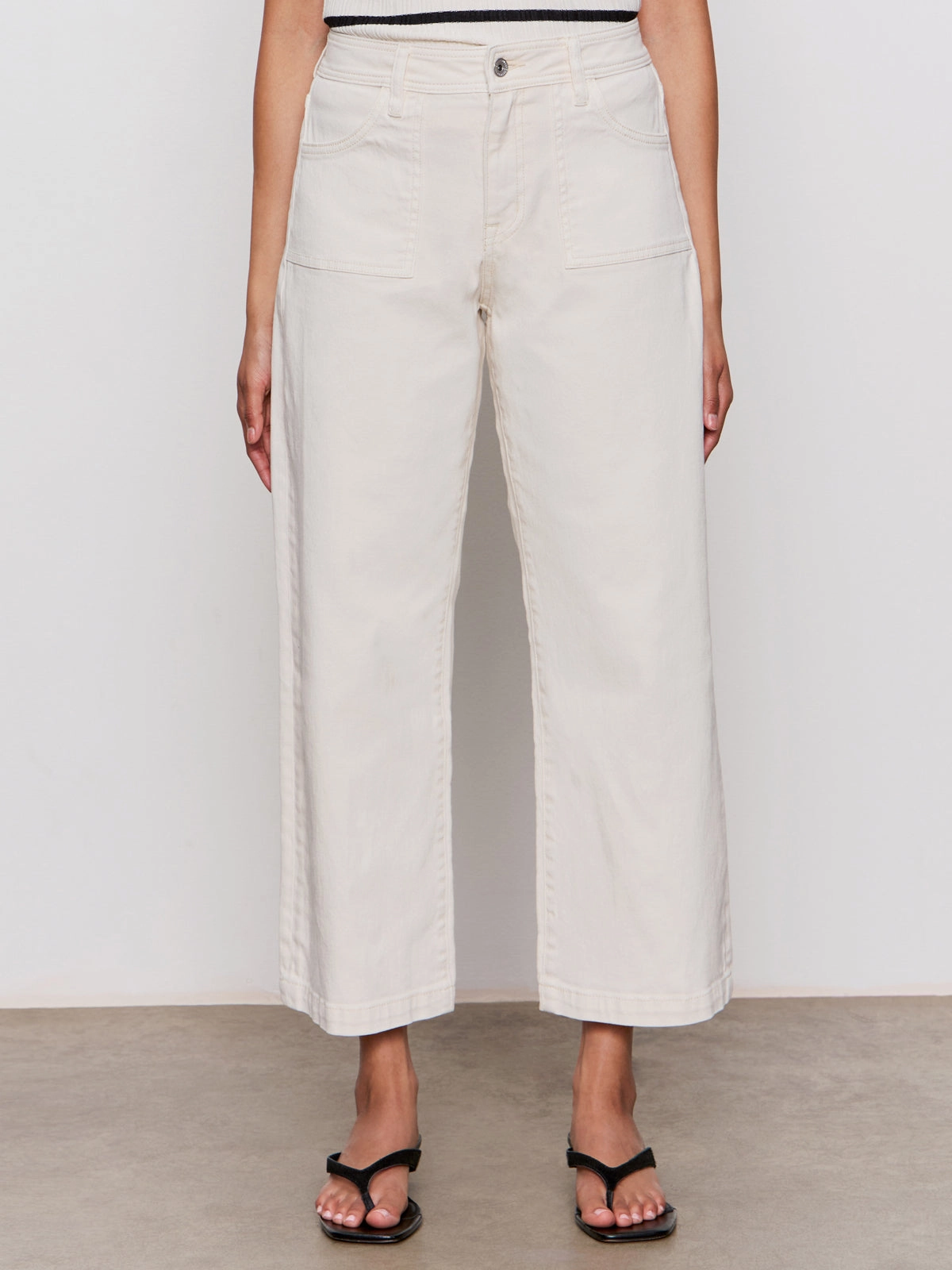 League Crop Jeans Light Oat Stylish Spark