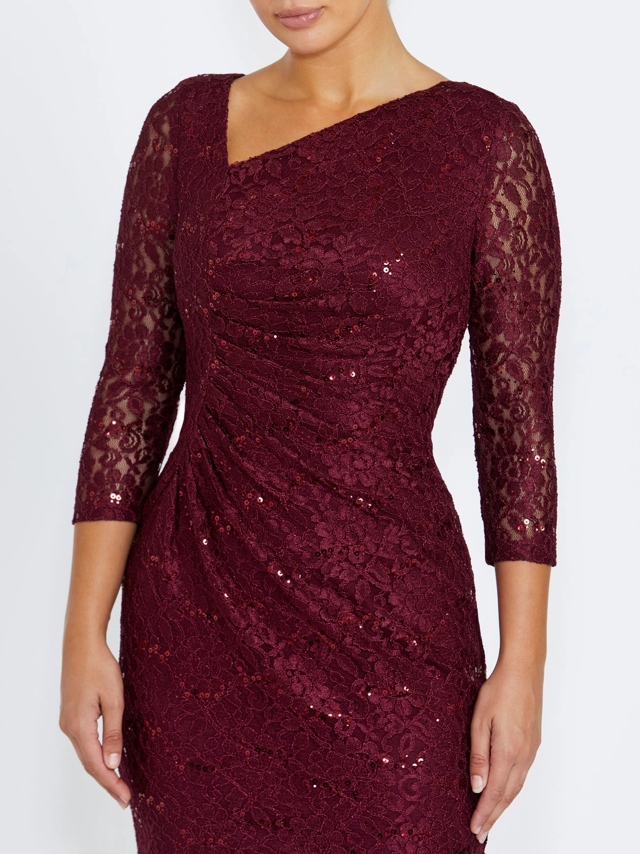 Leighton Malbec Stretch Lace Dress Artistic Look