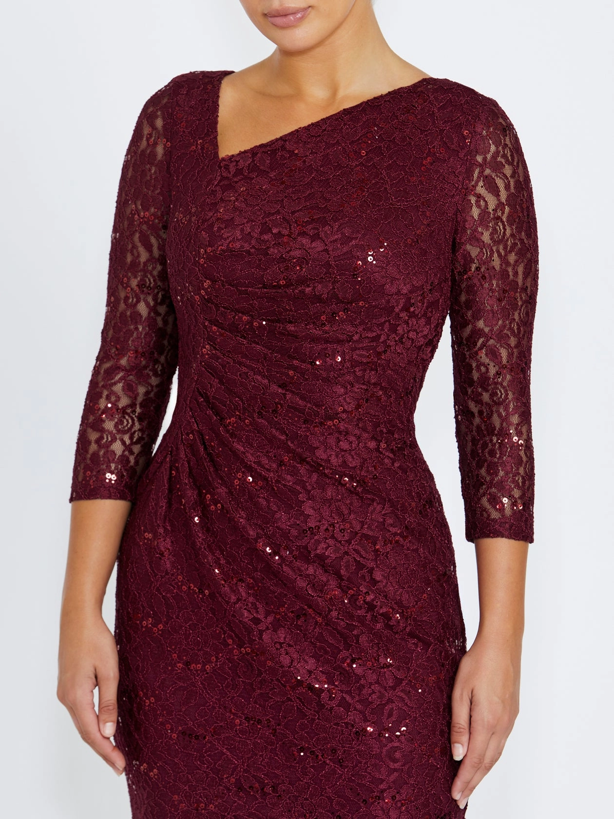 Leighton Malbec Stretch Lace Dress Artistic Look