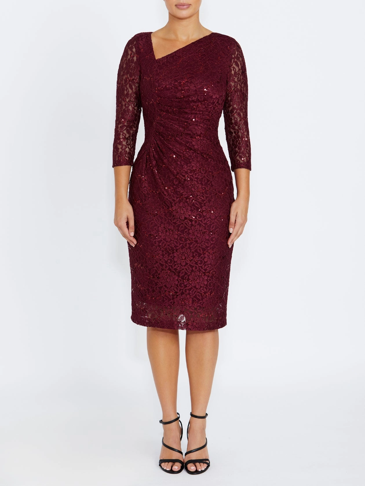 Simple Fit Leighton Malbec Stretch Lace Dress