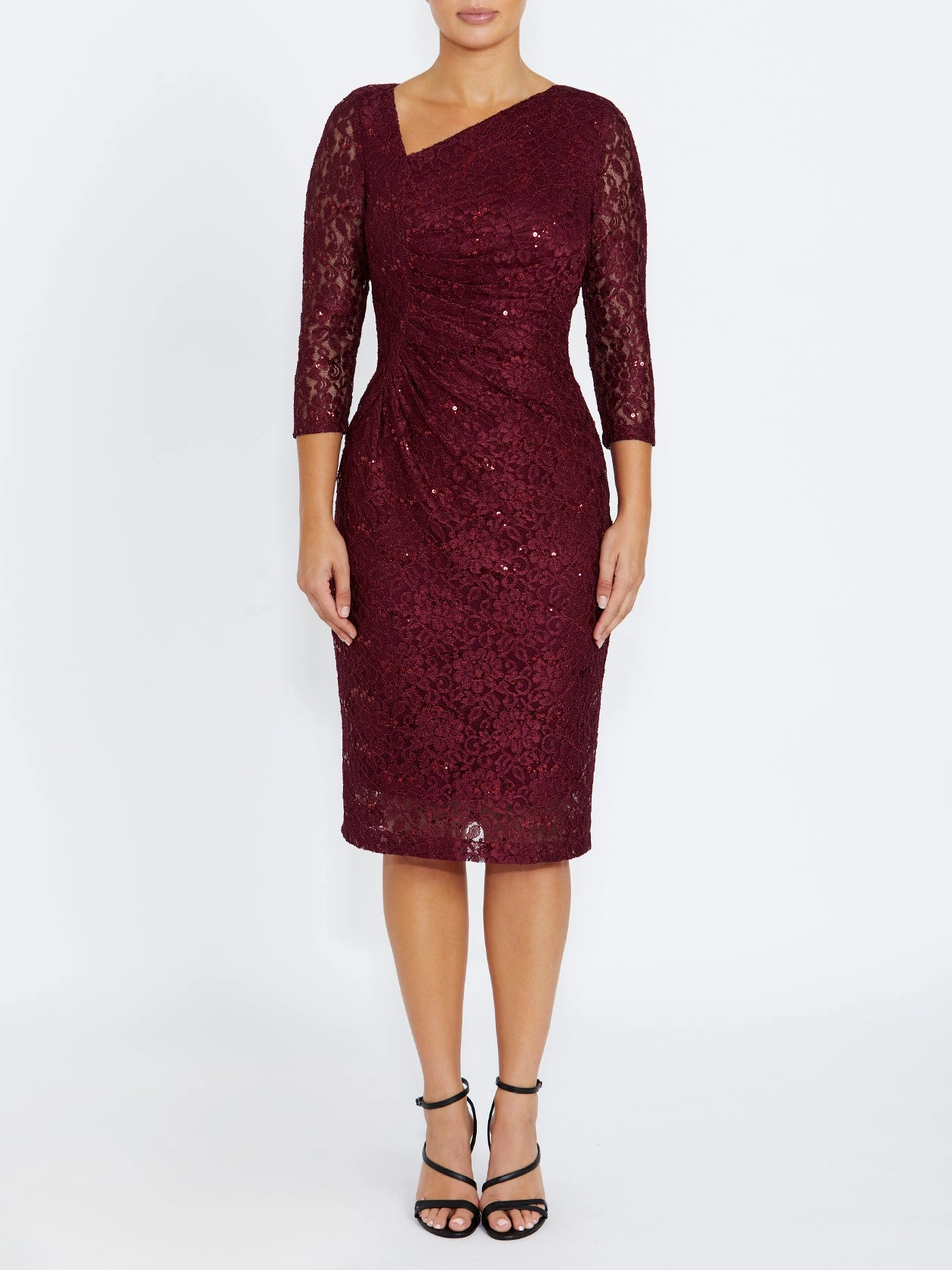 Leighton Malbec Stretch Lace Dress Artistic Look