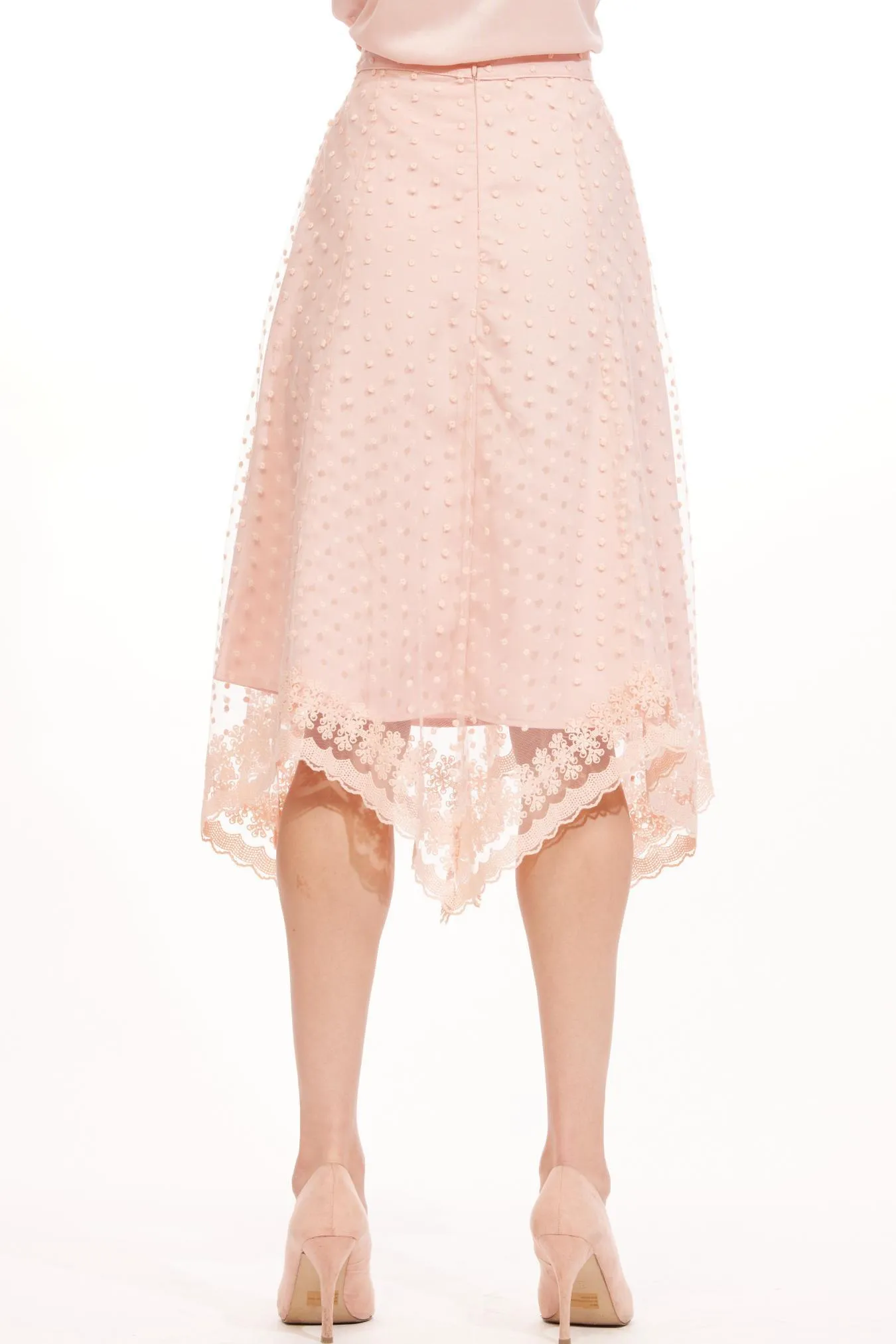 Leriel Skirt - Blushing Dot Button front