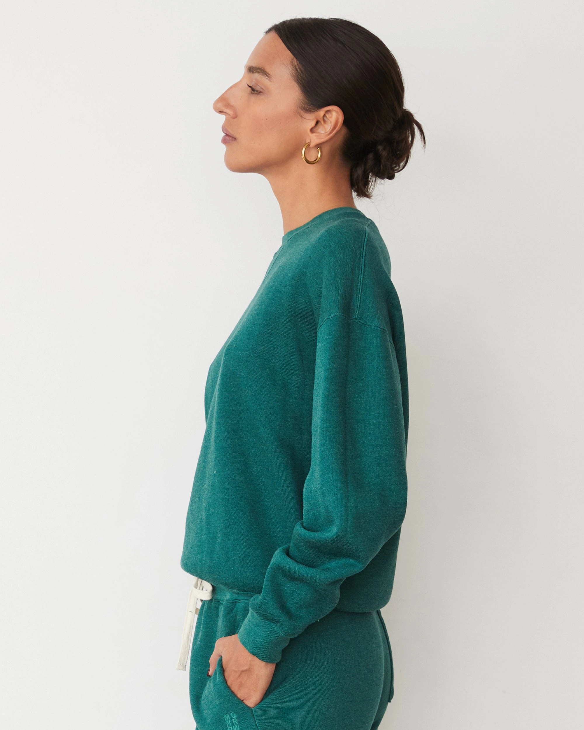 Light Breezes Teddy Fleece Crew Neck Sweatshirt