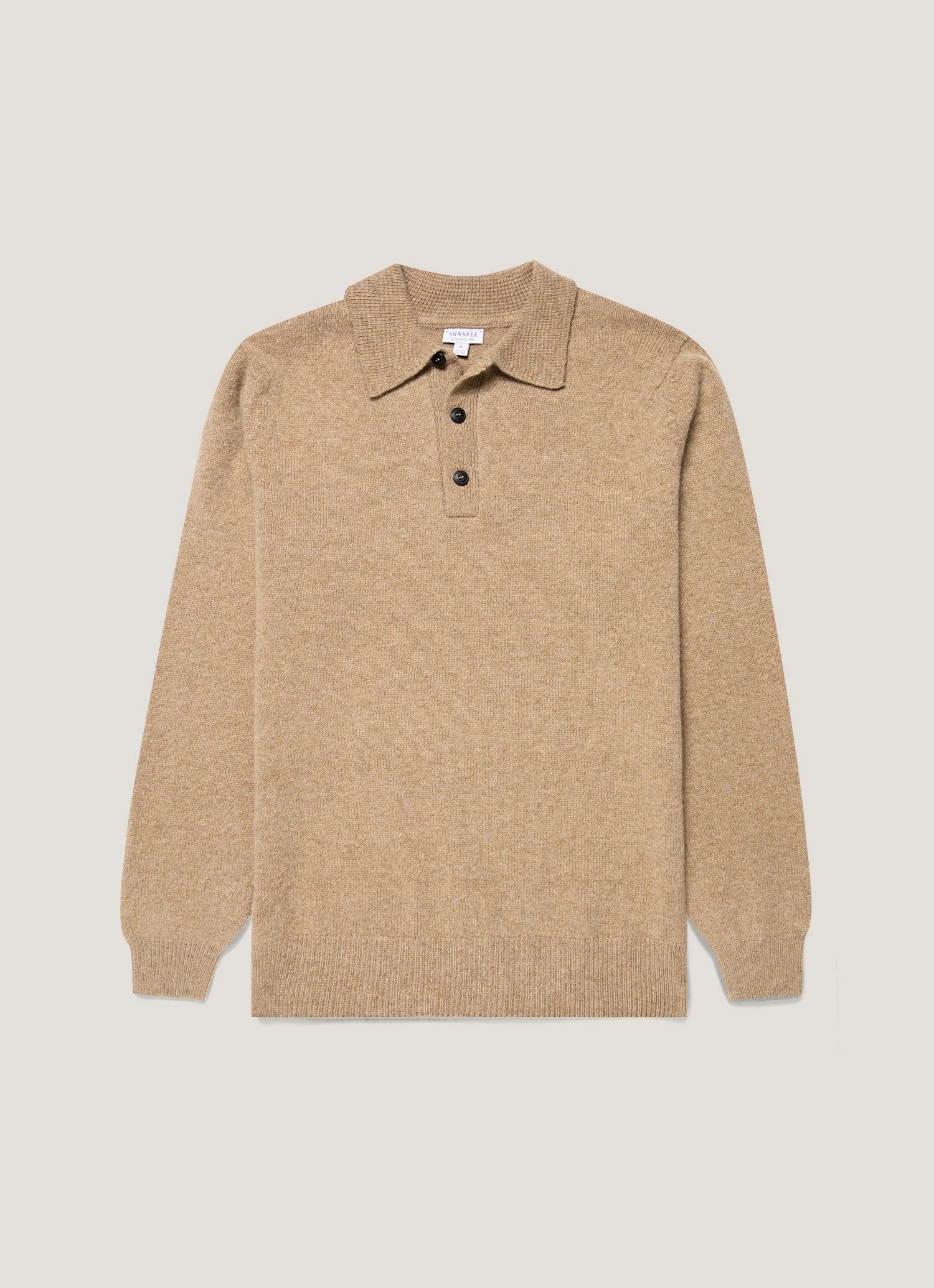 Men's Lambswool Polo Shirt in Sandstone Urban Outfit Look