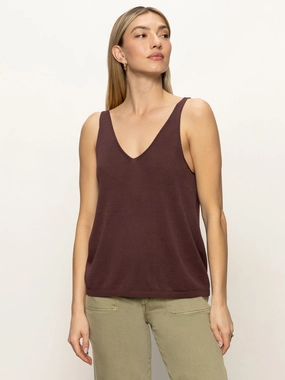 V-Neck Knitwear Tank Mesa mature women