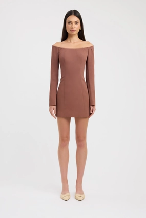 Oyster Long Sleeve Mini Dress Trend Forward Classic Style