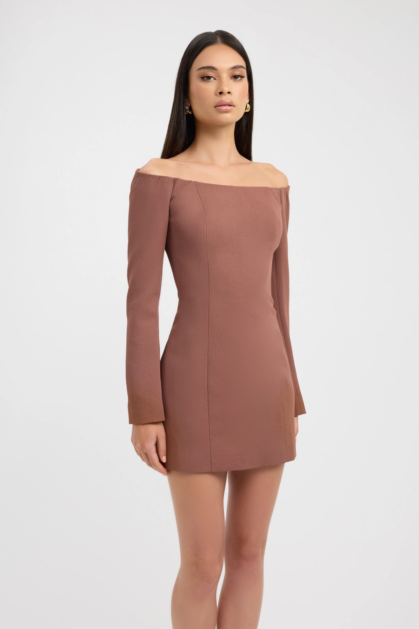 Light tone Oyster Long Sleeve Mini Dress