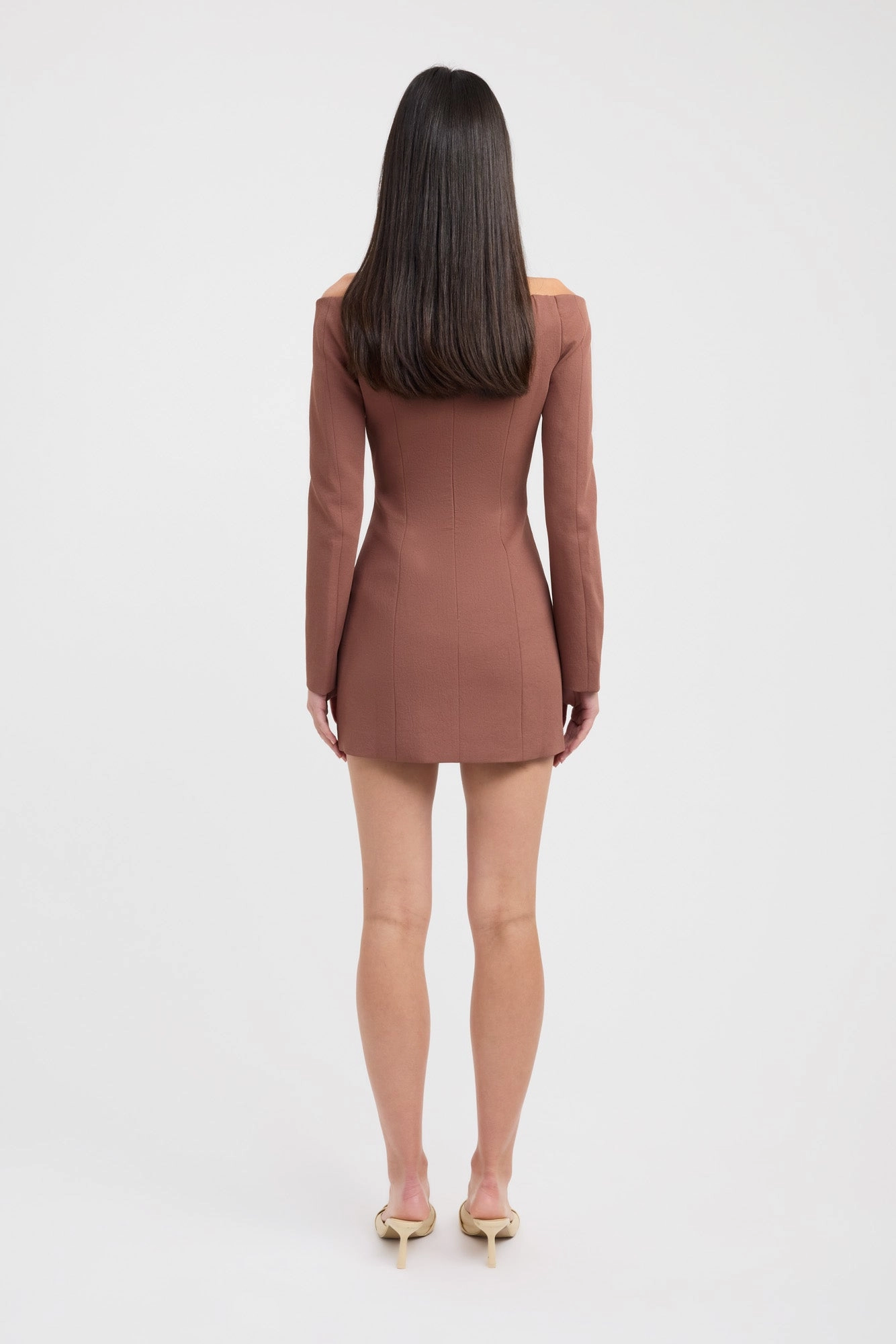 Light tone Oyster Long Sleeve Mini Dress