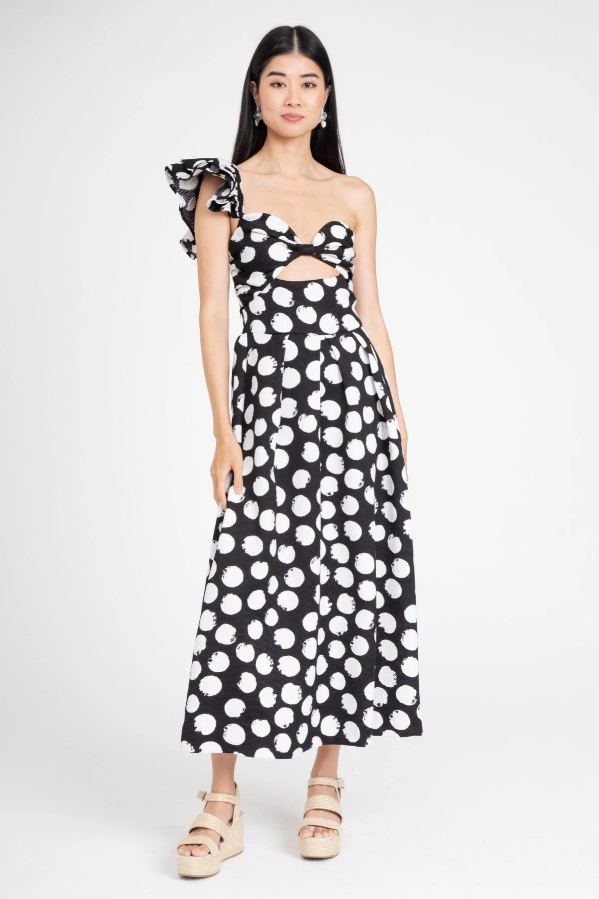 Lightweight items One Shoulder Dress ?C Black and White