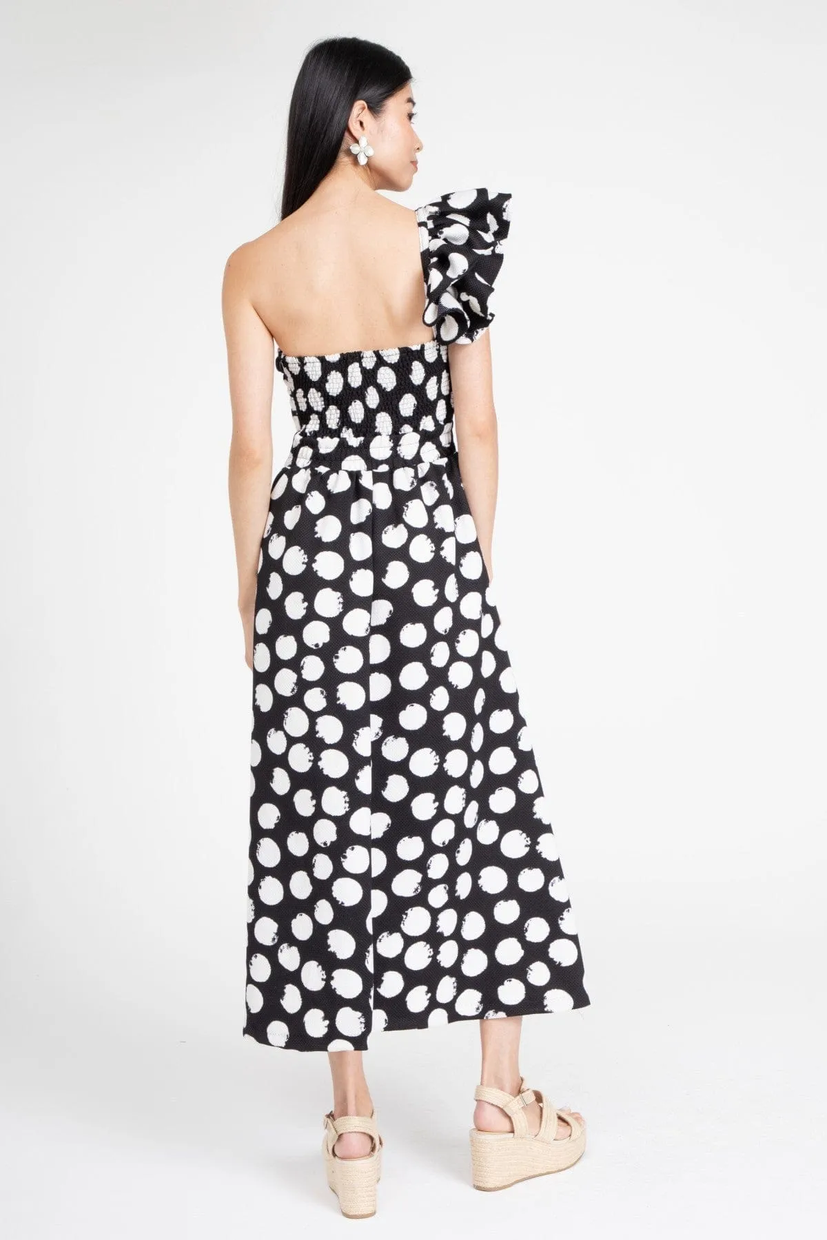 Lightweight items One Shoulder Dress ?C Black and White