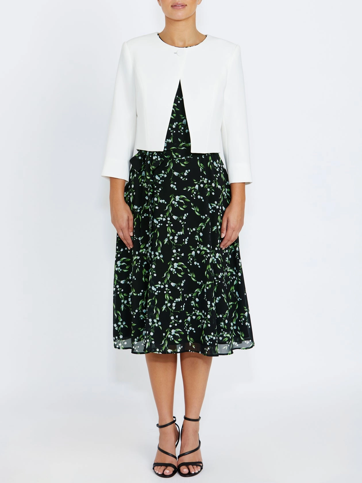 Lightweight Coat Ivory Crepe Single Button Jacket