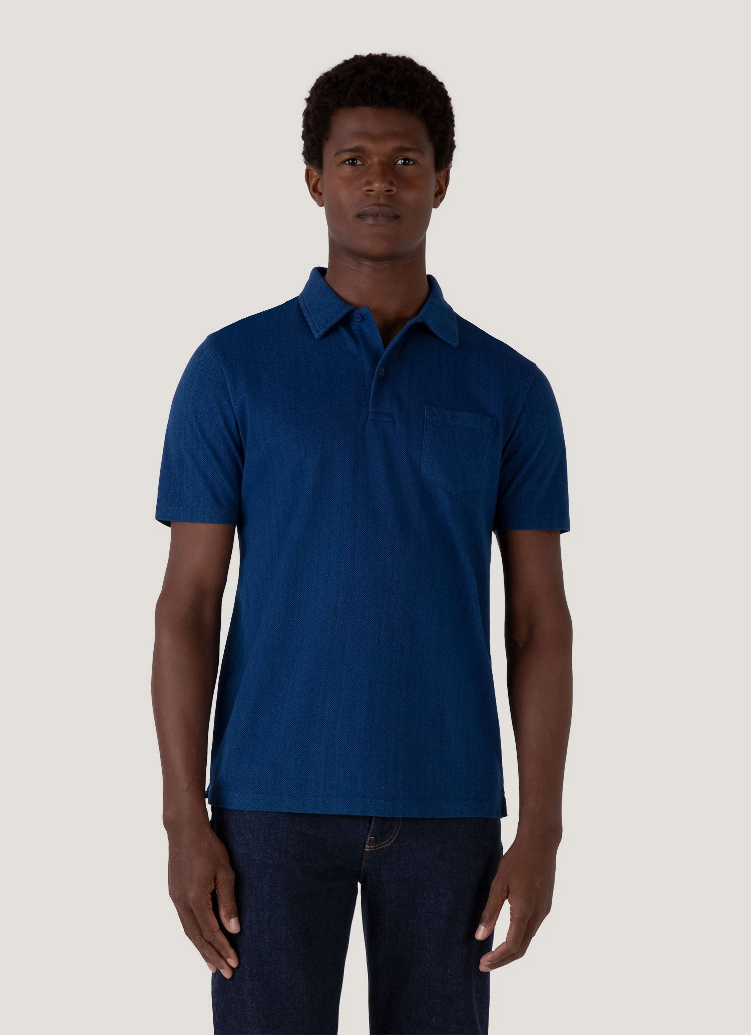 Lightweight Form Beach Men's Riviera Polo Shirt in Real Indigo