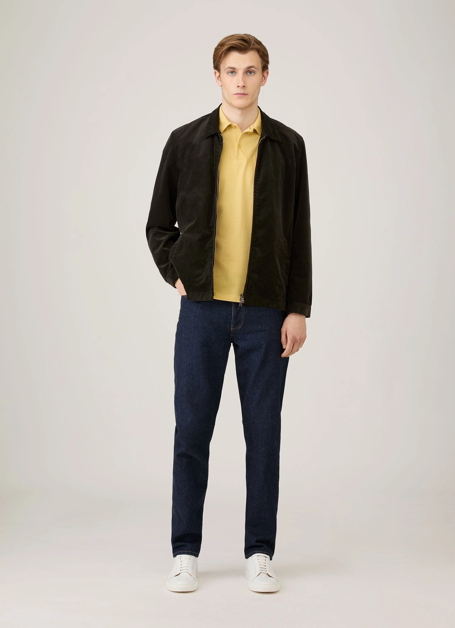 Lightweight Piece Men's Riviera Polo Shirt in Dusty Yellow