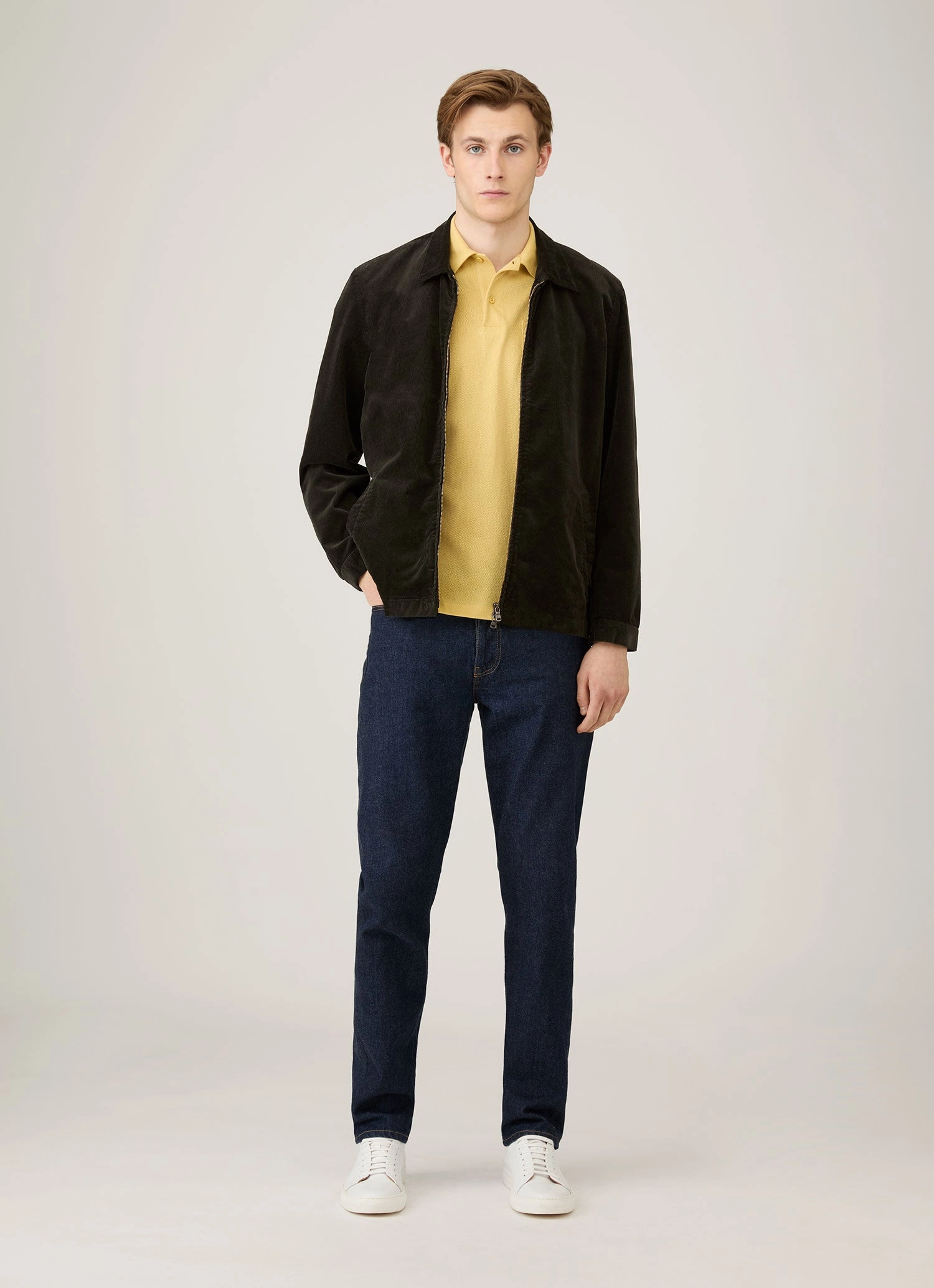 Lightweight Piece Men's Riviera Polo Shirt in Dusty Yellow