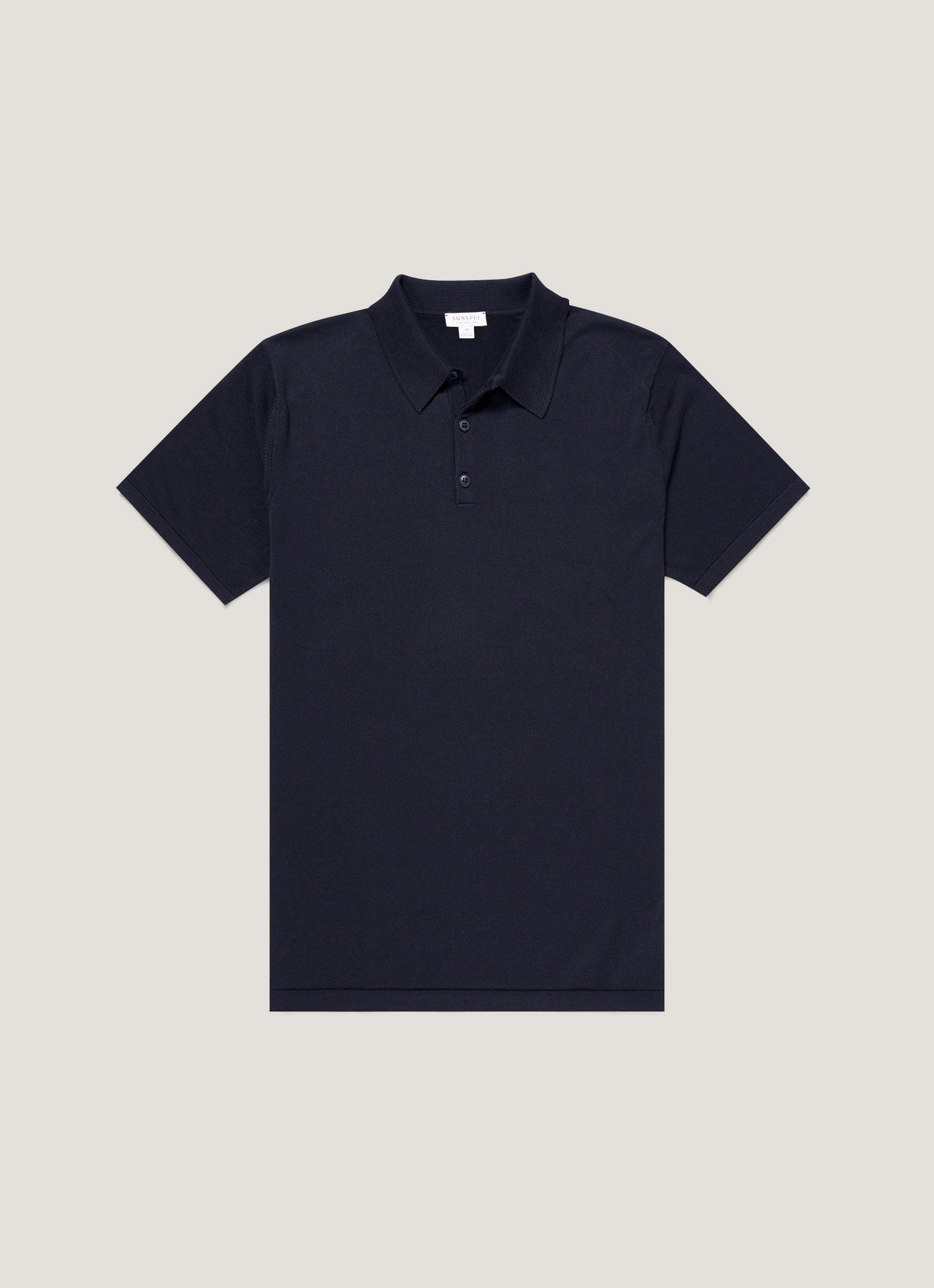 Men's Sea Island Cotton Knit Polo Shirt in Light Navy Outdoor Fashion Style Everyday Outfit Style
